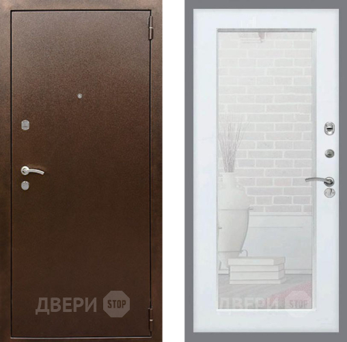 Дверь Рекс (REX) 1А Медный Антик Зеркало Пастораль Силк Сноу в Клине