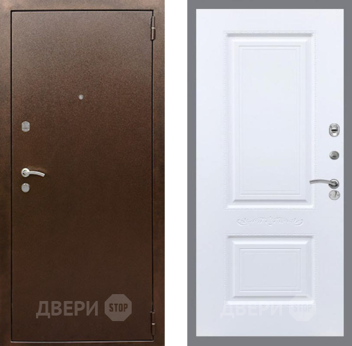 Входная металлическая Дверь Рекс (REX) 1А Медный Антик Смальта Силк Сноу в Клине