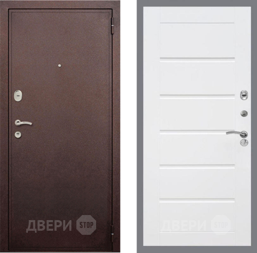 Входная металлическая Дверь Рекс (REX) 2 Медный Антик Сити Белый ясень в Клине