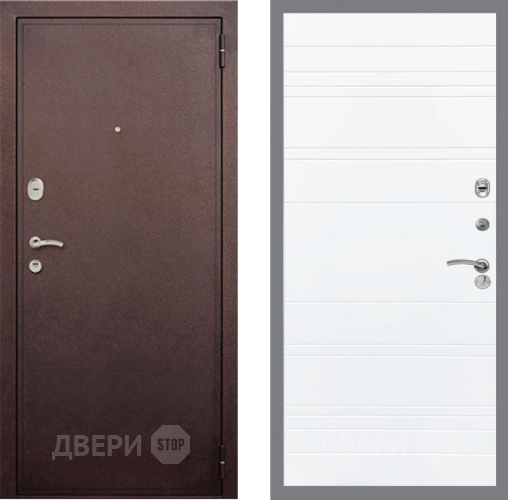 Дверь Рекс (REX) 2 Медный Антик Line Силк Сноу в Клине