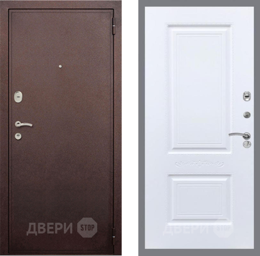 Входная металлическая Дверь Рекс (REX) 2 Медный Антик Смальта Силк Сноу в Клине