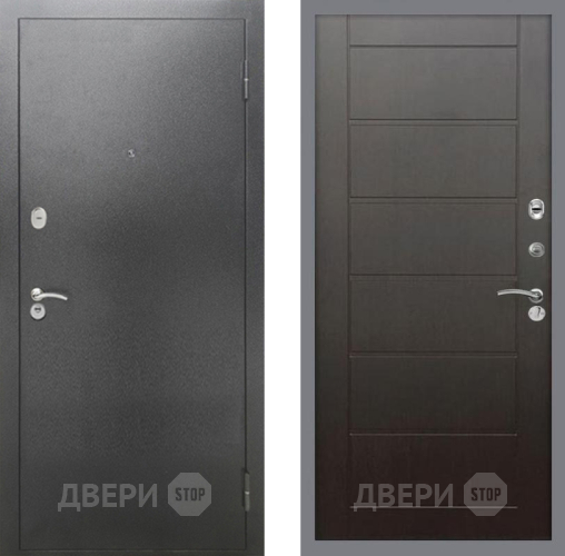 Входная металлическая Дверь Рекс (REX) 2А Серебро Антик Сити Венге в Клине