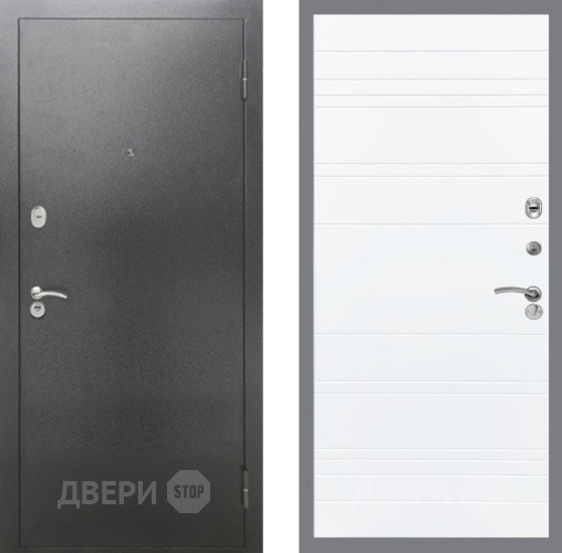 Входная металлическая Дверь Рекс (REX) 2А Серебро Антик Line Силк Сноу в Клине