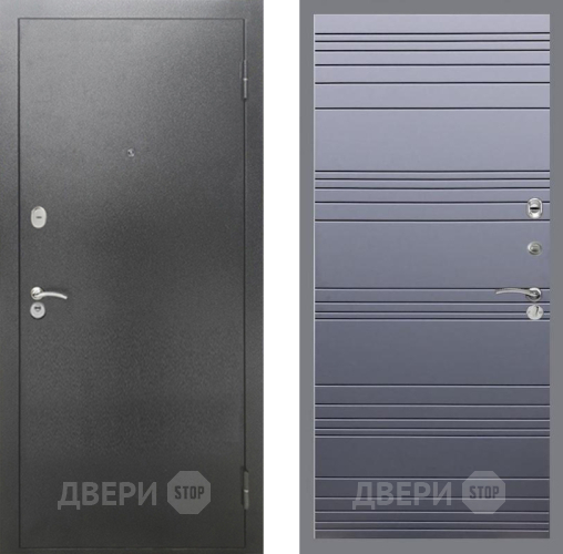 Входная металлическая Дверь Рекс (REX) 2А Серебро Антик Line Силк титан в Клине
