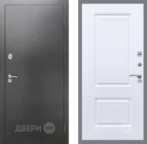 Входная металлическая Дверь Рекс (REX) 2А Серебро Антик Смальта Силк Сноу в Клине