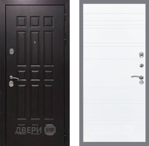 Входная металлическая Дверь Рекс (REX) 8 Line Силк Сноу в Клине