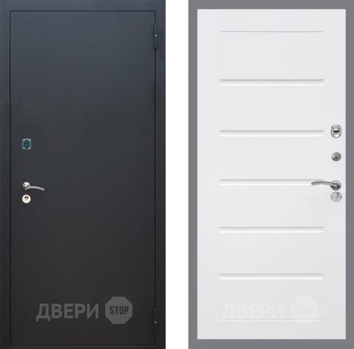 Дверь Рекс (REX) 1A Черный Муар Сити Белый ясень в Клине