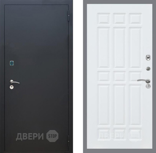 Входная металлическая Дверь Рекс (REX) 1A Черный Муар FL-33 Силк Сноу в Клине