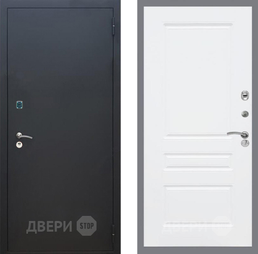 Входная металлическая Дверь Рекс (REX) 1A Черный Муар FL-243 Силк Сноу в Клине