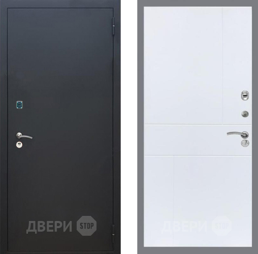 Входная металлическая Дверь Рекс (REX) 1A Черный Муар FL-290 Силк Сноу в Клине