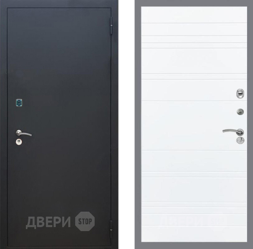 Дверь Рекс (REX) 1A Черный Муар Line Силк Сноу в Клине