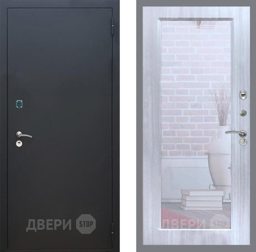 Дверь Рекс (REX) 1A Черный Муар Зеркало Пастораль Сандал белый в Клине