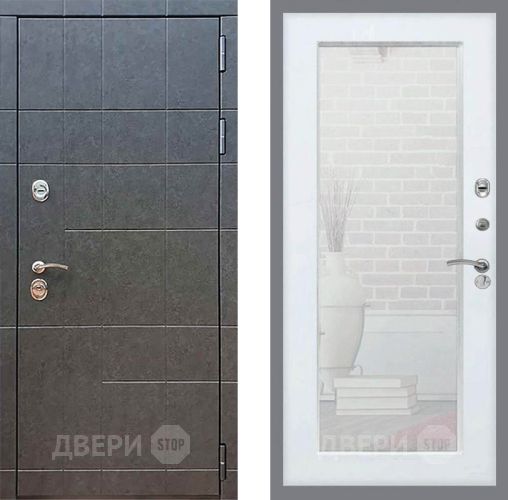 Входная металлическая Дверь Рекс (REX) 21 Зеркало Пастораль Белый ясень в Клине