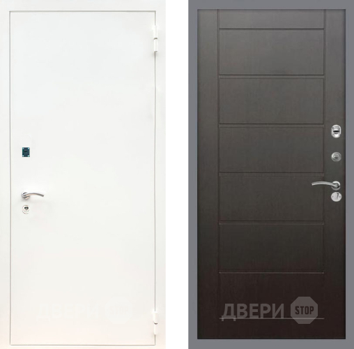 Входная металлическая Дверь Рекс (REX) 1А Белая шагрень Сити Венге в Клине