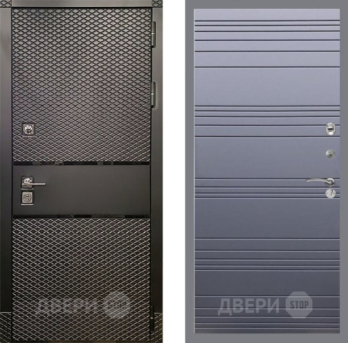 Входная металлическая Дверь Рекс (REX) 15 Черный Кварц Line Силк титан в Клине