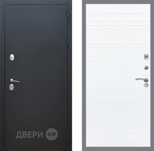 Входная металлическая Дверь Рекс (REX) 5 Черный Муар Line Силк Сноу в Клине