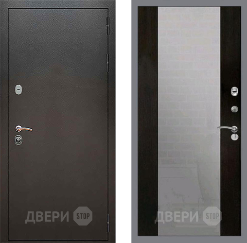 Входная металлическая Дверь Рекс (REX) 5 Серебро Антик СБ-16 Зеркало Венге в Клине