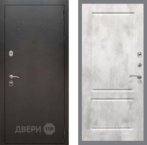 Дверь Рекс (REX) 5 Серебро Антик FL-117 Бетон светлый в Клине