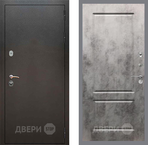 Дверь Рекс (REX) 5 Серебро Антик FL-117 Бетон темный в Клине