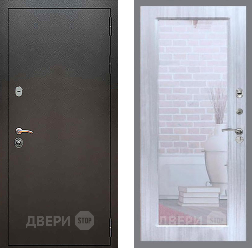 Дверь Рекс (REX) 5 Серебро Антик Зеркало Пастораль Сандал белый в Клине