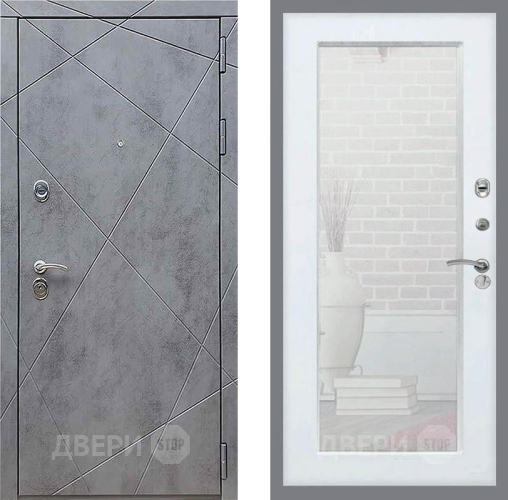 Входная металлическая Дверь Рекс (REX) 13 Бетон Темный Зеркало Пастораль Силк Сноу в Клине