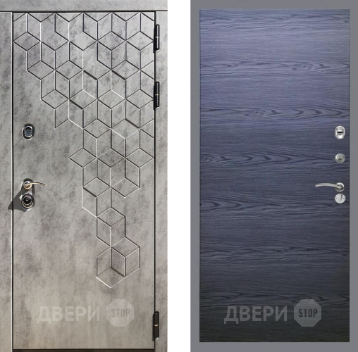 Входная металлическая Дверь Рекс (REX) 23 GL Дуб тангенальный черный в Клине