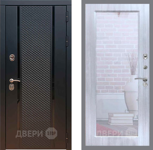 Входная металлическая Дверь Рекс (REX) 25 Зеркало Пастораль Сандал белый в Клине