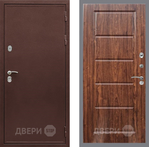Входная металлическая Дверь Рекс (REX) 5 металл 3 мм FL-39 орех тисненый в Клине